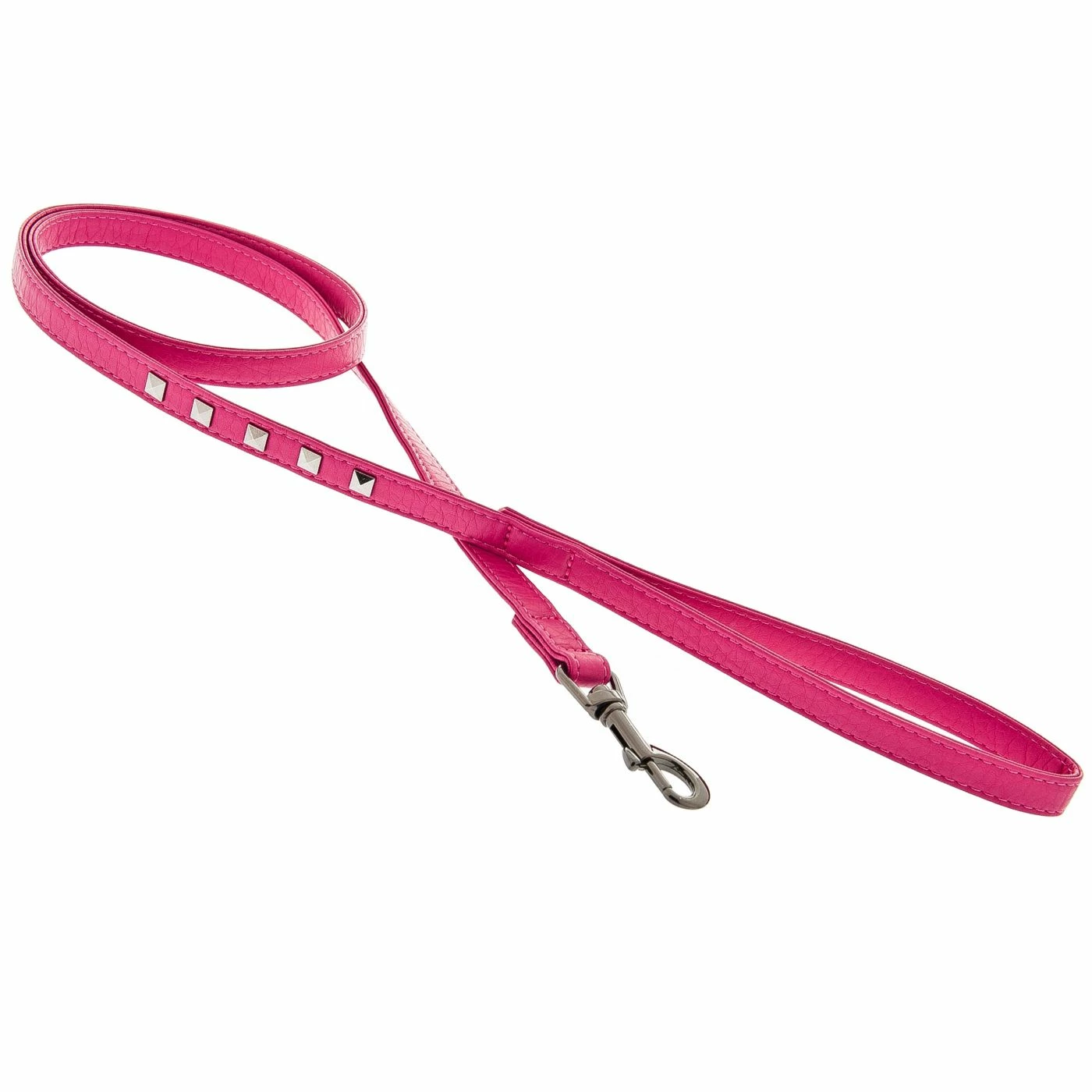 FERRIBIELLA SPA Ferribiella Collare E Guinzaglio In Pelle Con Borchie Per Cani Fuxia 5 FERRIBIELLA SPA Ferribiella Collare E Guinzaglio In Pelle Con Borchie Per Cani Fuxia - immagine 3