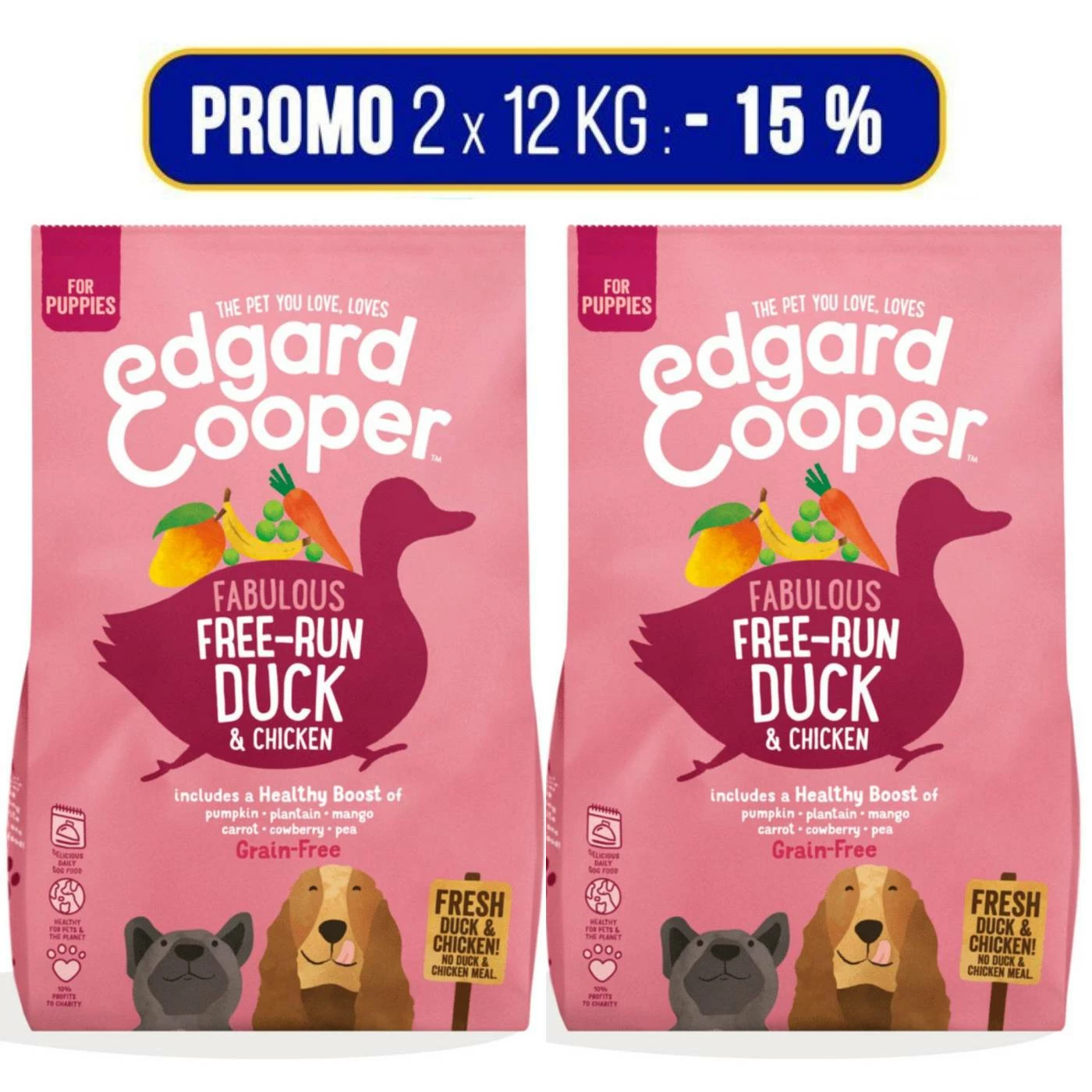 Edgard & Cooper PROMO 2x12Kg Edgard & Cooper Anatra E Pollo Per Cuccioli Puppy 3 Edgard & Cooper PROMO 2x12Kg Edgard & Cooper Anatra E Pollo Per Cuccioli Puppy