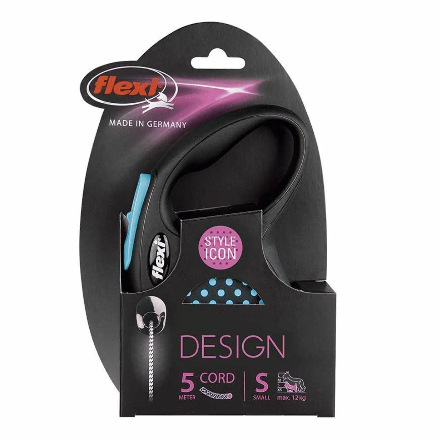 Flexi Guinzaglio Design Corda Azzurro 6 Flexi Guinzaglio Design Corda Azzurro - immagine 4