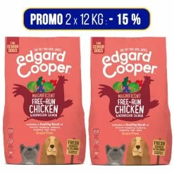 Edgard & Cooper PROMO 2x12Kg Edgard & Cooper Pollo E Salmone Grain Free Per Cani Senior