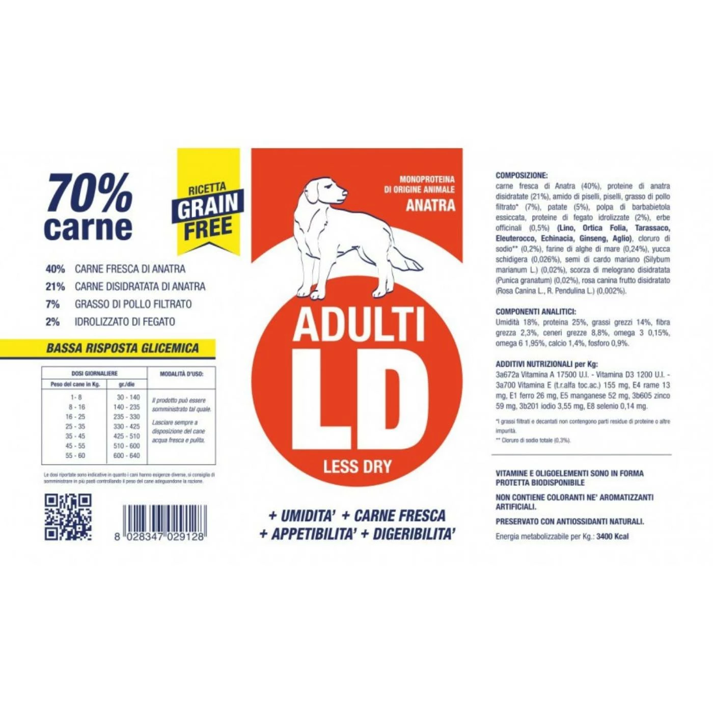 Vet Line Adulti LD Anatra Grain Free Monoproteico Per Cani Adulti VetLine 7 Vet Line Adulti LD Anatra Grain Free Monoproteico Per Cani Adulti VetLine - immagine 5