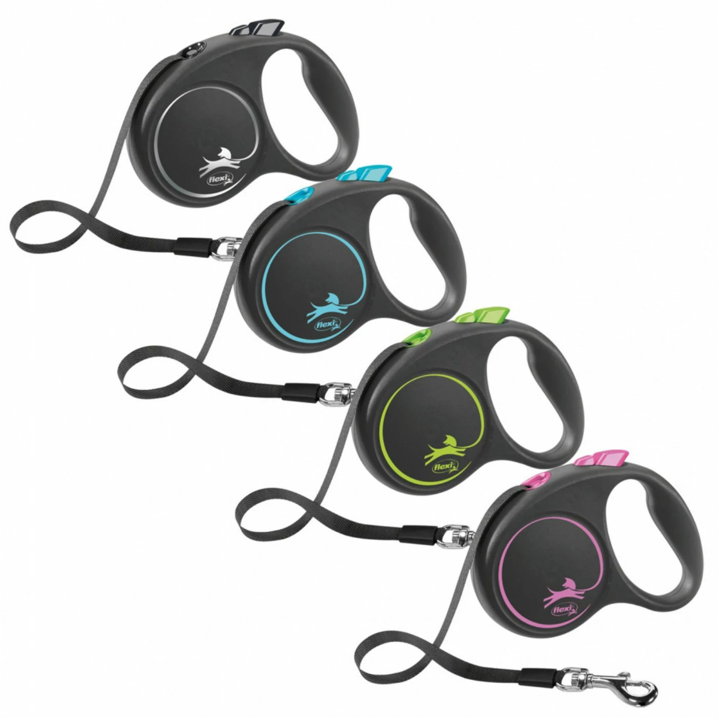 Flexi Guinzaglio Black Design In Fettuccia S 5m Fino A 15Kg 3 Flexi Guinzaglio Black Design In Fettuccia S 5m Fino A 15Kg