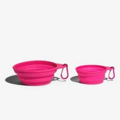 Zee.Dog Go Bowl Ciotola Pieghevole Da Viaggio Singola Per Animali Rosa