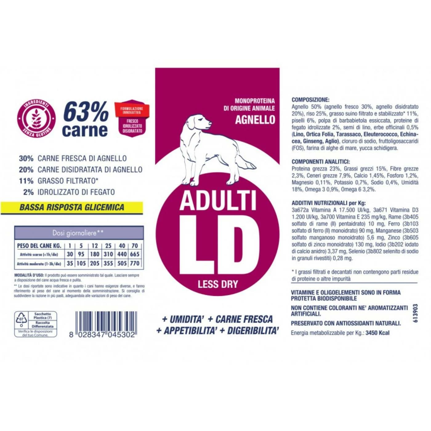 Vet Line Linea LD Agnello Per Cani Adulti Vetline 4 Vet Line Linea LD Agnello Per Cani Adulti Vetline - immagine 2