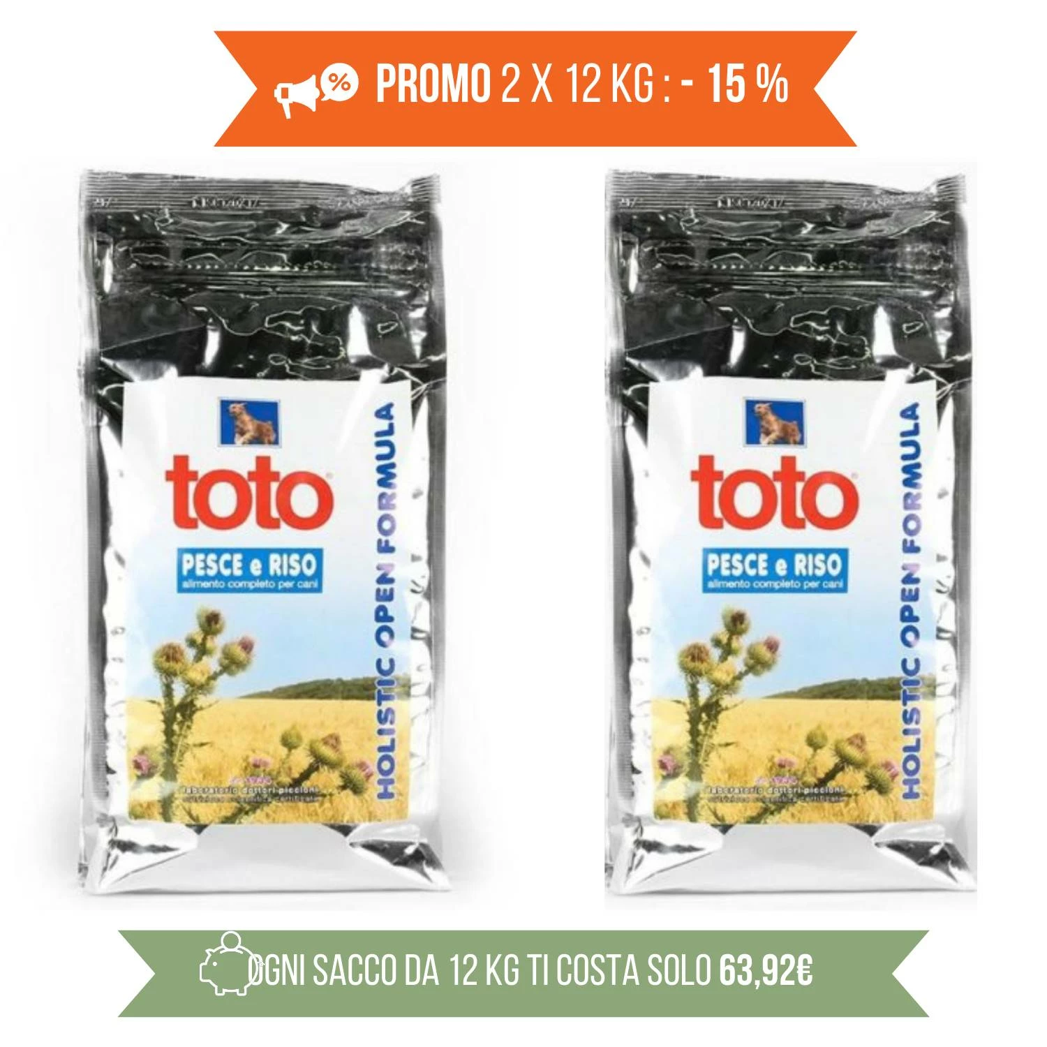 PROMO 2x12Kg Toto Holistic Open Formula Pesce E Riso Per Cani 3 PROMO 2x12Kg Toto Holistic Open Formula Pesce E Riso Per Cani