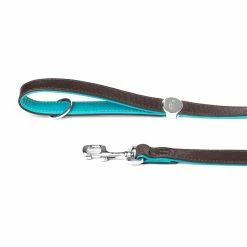 MyFamily Guinzaglio Hermitage In Pelle Testa Di Moro E Turchese 2,2x110cm