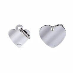 MyFamily Medaglietta Per Cani Personalizzabile Cuore Basic Ottone Cromato