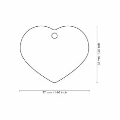 MyFamily Medaglietta Per Cani Personalizzabile Cuore Basic Ottone Cromato -Alimentazione negozio 8912 2