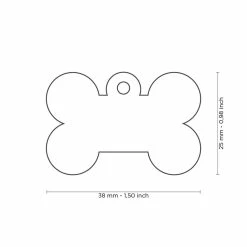 MyFamily Medaglietta Per Cani Personalizzabile Osso Basic Ottone Cromato -Alimentazione negozio 8932 1