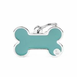 MyFamily Medaglietta Per Cani Personalizzabile Osso Basic Handmade Azzurra -Alimentazione negozio 8975 1