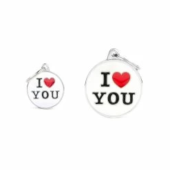 MyFamily Medaglietta Per Cani Personalizzabile Cerchio I Love You