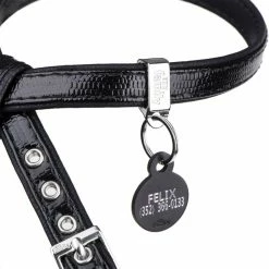 MyFamily Pettorina Saint Tropez In Similpelle Nero Per Cani -Alimentazione negozio 9290 1