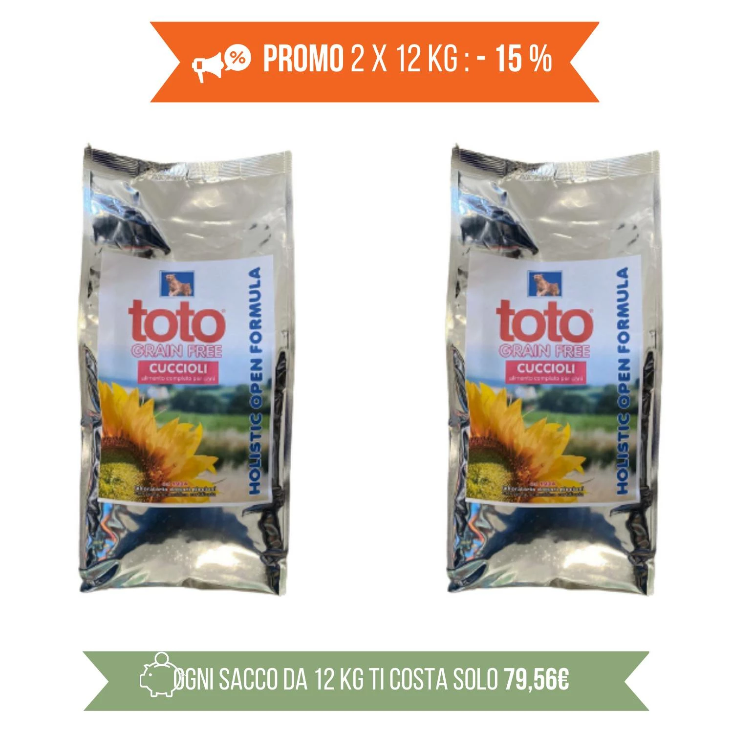 PROMO 2X12Kg Cuccioli Puppy Toto Holistic Open Formula Grain Free 3 PROMO 2X12Kg Cuccioli Puppy Toto Holistic Open Formula Grain Free