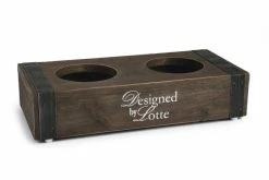 Designed By Lotte Set Pasto Brocante In Legno Per Cani -Alimentazione negozio lotte dog legno doppia 1